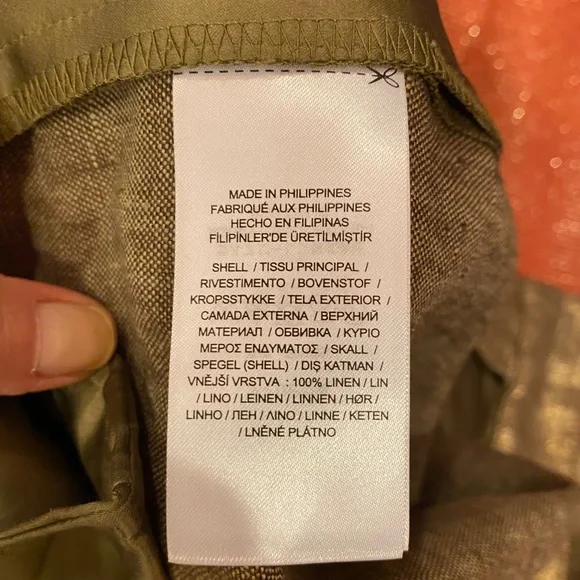 Lauren by Ralph Lauren Women’s Linen Metallic Gold Pants sz 8 - Picture 11 of 15